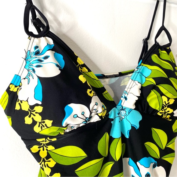 Hula Honey Black Floral Tankini NWT - Picture 2 of 6